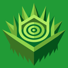 Abstract green geometric plant design