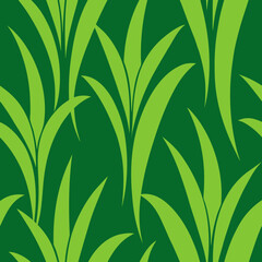 Stylized green grass blades pattern on dark green background