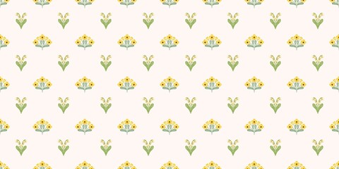 Seamless watercolour and unique floral pattern background for covers, notes, banner. Soft backgrounds colour. Watercolour art work. Flower stalk. Colourful flower. Summer Spring.