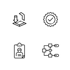 Vector Icons Representing Business Processes and Quality Assurance Procedures