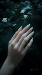 woman hands with nail polish