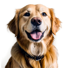 Golden Retriever dog happy panting isolated on a transparent background canine animal