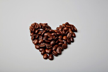 heart from coffee beans