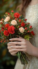 woman hands with nail polish