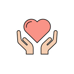 Tender Hands Holding a Pink Heart Symbolizing Care and Love.