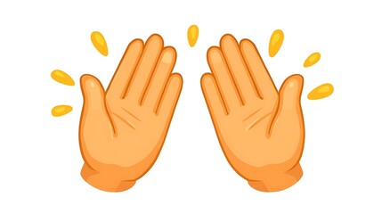 Obraz premium Clapping hands emoji isolated on white background 