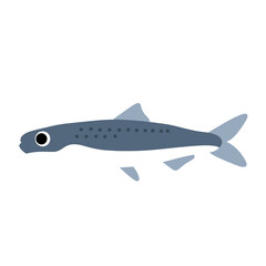 Anchovy Fish PNG – Simple Blue Fish Clipart