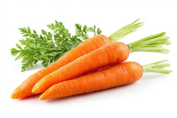 Three Carrots Isolated on White