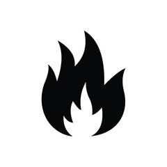 Bold Minimalist Fire Icon Black Flame Silhouette for Heat, Energy, and Alert Graphics