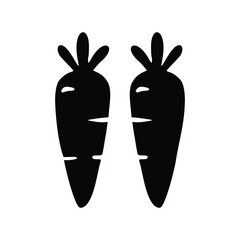 Black Carrot Icon Vegetable Silhouette Garden Illustration
