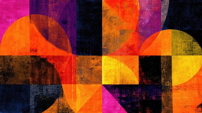 Abstract Geometric Color Pattern Art