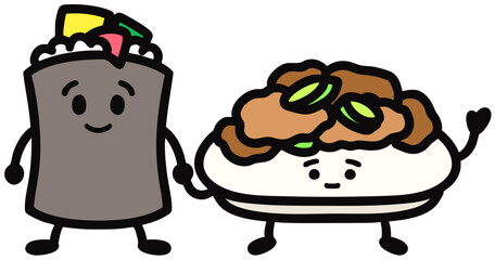 소불고기김밥 캐릭터(벡터)