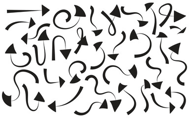 Dynamic curved and twisted arrows ideal for abstract vector design.