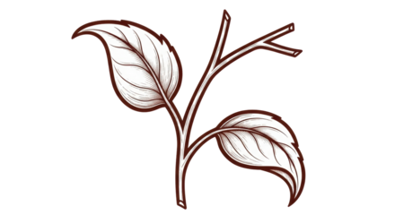Isolated Tea Plant Illustration
