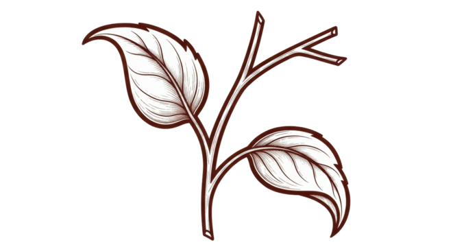 Isolated Tea Plant Illustration