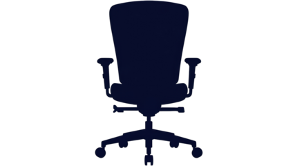 Isolated Dark Office Chair Silhouette