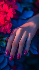 woman hands with nail polish