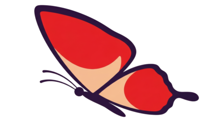 Isolated Red Butterfly