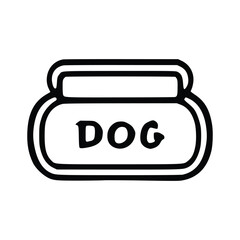 Dog Food Container Icon Pet Supplies Outline Illustration