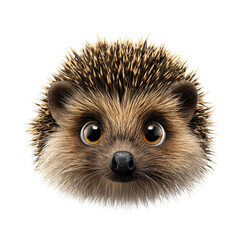 Obraz premium cartoon hedgehog head isolated die cut 