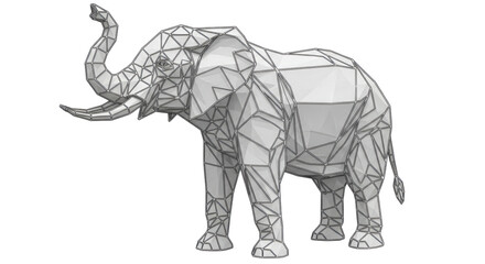 Isolated Low Poly Elephant