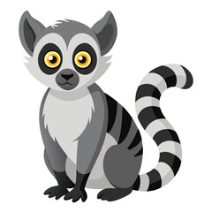 black and white cartoon lemur