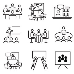 Collection of speaking linear icons | Premium Vector design