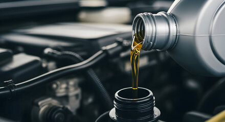 Fototapeta premium Premium Engine Oil Change for Peak Performance