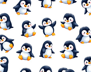 Obraz premium Adorable Baby Animal Pattern in Beige with Cute Accessories – Watercolor Spring and Easter Surface Design Featuring Rabbits, Foxes, and Deer, ready to print, PNG