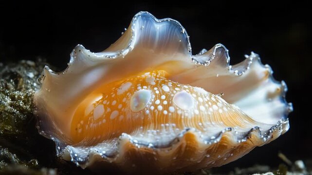 Close-up of a shell on a rocky surface