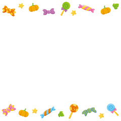 キッズ＆ベビー用ハロウィンSNSフレームのベクターイラスト素材(Kids & Baby Halloween SNS Frame Vector Illustration)