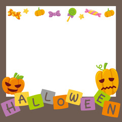 キッズ＆ベビー用ハロウィンSNSフレームのベクターイラスト素材(Kids & Baby Halloween SNS Frame Vector Illustration)
