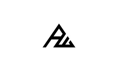 AW initial letters, monogram logo