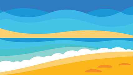 illustration of beach and ocean waves