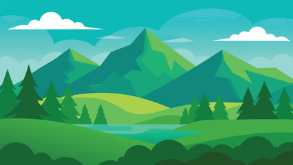 mountain landscape with trees