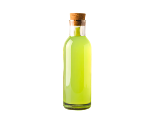 Magic Potion Bottle with Glowing Green Liquid, isolated PNG