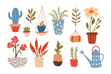 Botanical Harmony: A collection of charming potted plants showcases a variety of houseplant arrangements. capturing the beauty of nature's verdant artistry 