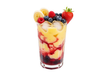 Berry and Banana Smoothie on White Background