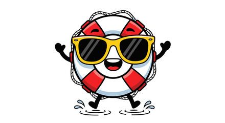 Fun Vector SVG Illustration of a Dog Wearing Sunglasses in Modern Flat Style with Bright Colors for Web and Digital Media