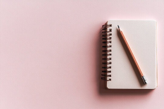  minimalist background with note and pencil