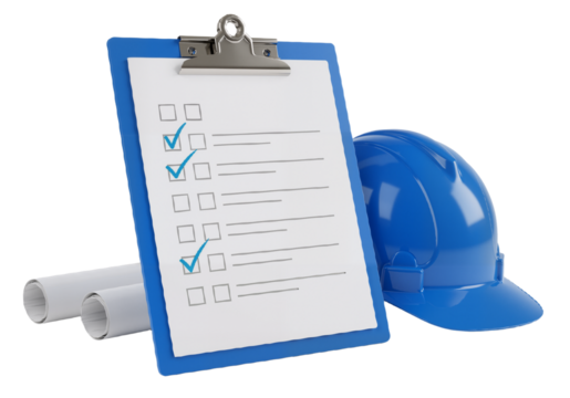 Clipboard and Hard Hat: Organized Safety in Professional Work Environment