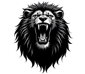 Roaring Lion Head Front Silhouette