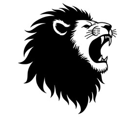 Roaring Lion Head Front Silhouette