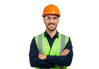 Confident Safety Professional: Ready for Work with PPE and Warm Approachability