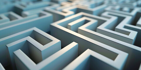 Abstract 3D maze with sharp angles
