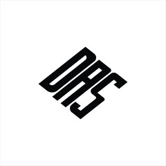 Modern abstract DAS logo design featuring geometric lines for innovative data analysis and digital transformation branding