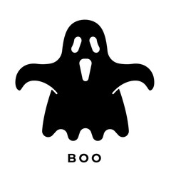 Boo Icon, Scary Text Effect for Halloween Designs Vector, Icon Glyph Style
