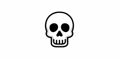 dark skull icon with bold black lines minimalist design vector art for edgy branding and tattoo inspiration