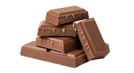 Isolated stack of chocolate bars