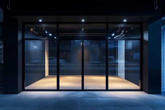 Modern glass shop window for logo display design